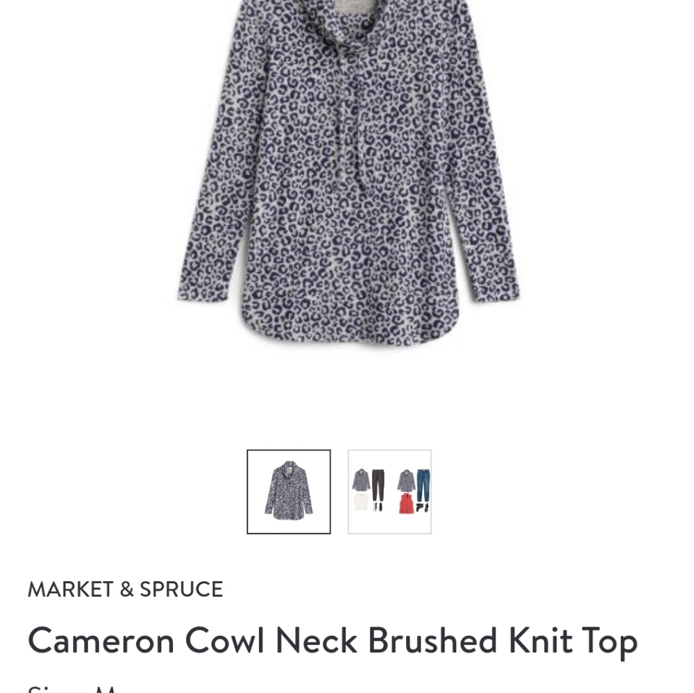 MARKET & SPRUCE Cameron Cowl Neck Brushed Knit Top